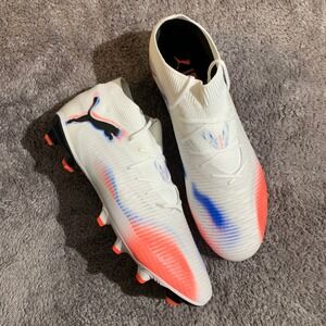 Puma Future 7 Ultimate FG/AG Mens Soccer Cleats White & Blue 108588-01 Size 11US
